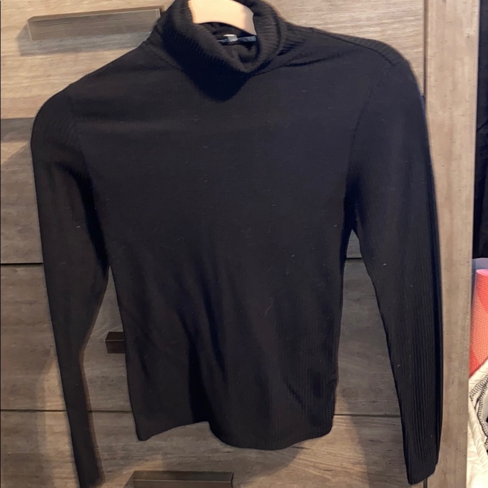 fitted black turtleneck